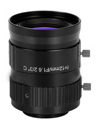 EFL 12mm 2/3 Inch 5MP Industrial Lens C Mount
